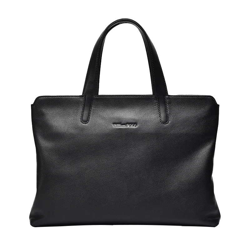 Túi xách công sở nam da bò đầu 15 inch phong cách đơn giản sức chứa lớn