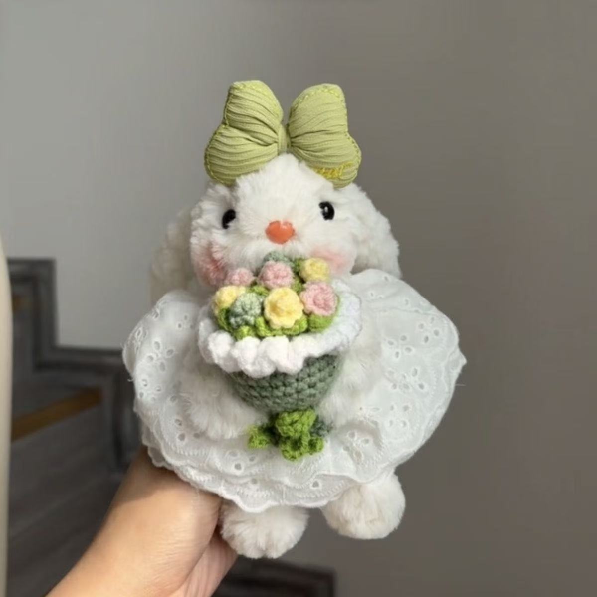 White skirt with bouquet - bracelet style