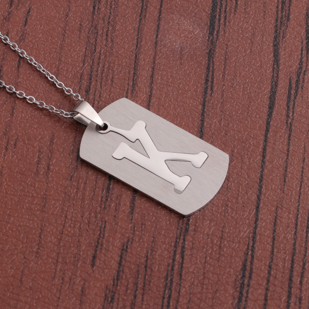 Fashion English Letter Titanium Steel Necklace Wholesale display picture 9