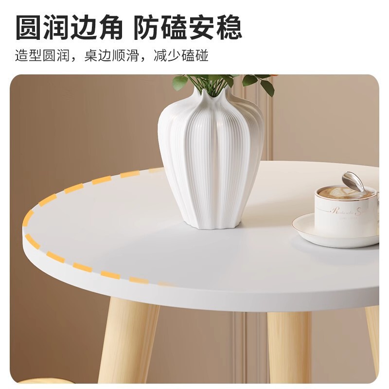 小さな丸いテーブルのお茶のリビングルームの家庭用ソファのそばの寝室のベッドの頭のテーブルはシンプルで現代的なお茶のテーブルのバルコニーのテーブル北欧です。|undefined