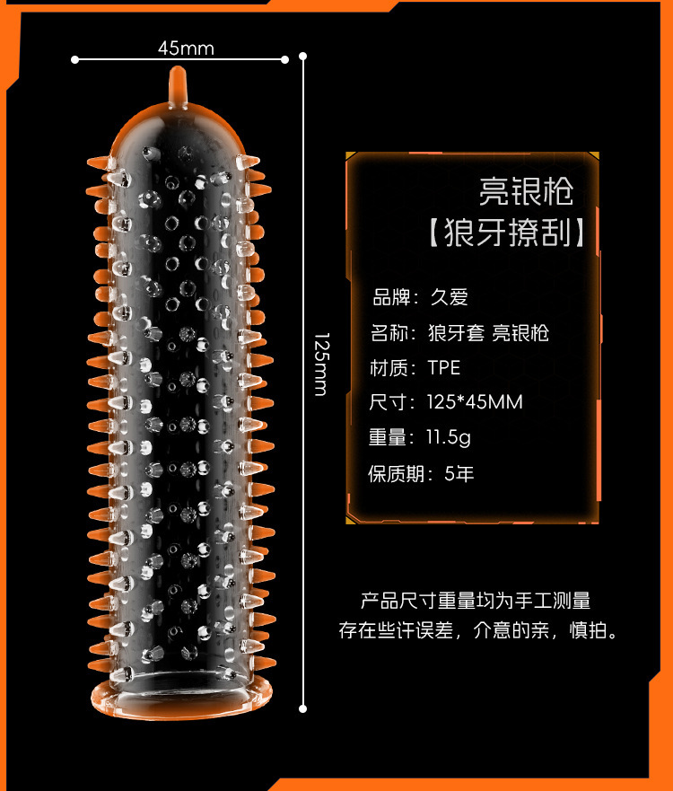 Wolf Tooth Textured Penis Headgear in Clear TPE for Couples — detail image 13
