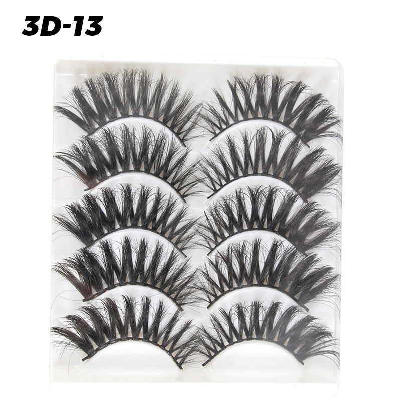 DINGSEN pestañas postizas de fábrica al por mayor 3D pestañas tridimensionales 5 pares Paquete de pestañas tres más de D-46 estilos