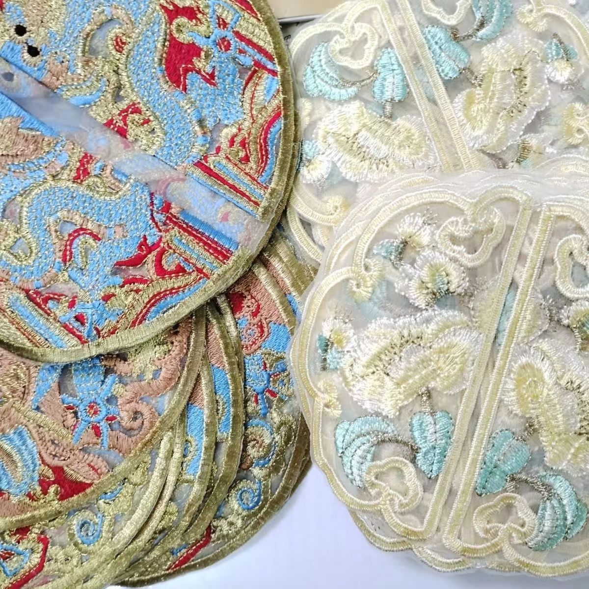 国潮古风龙凤凰刺绣贴时尚衣服补丁贴布贴网纱电脑绣花辅料绣片