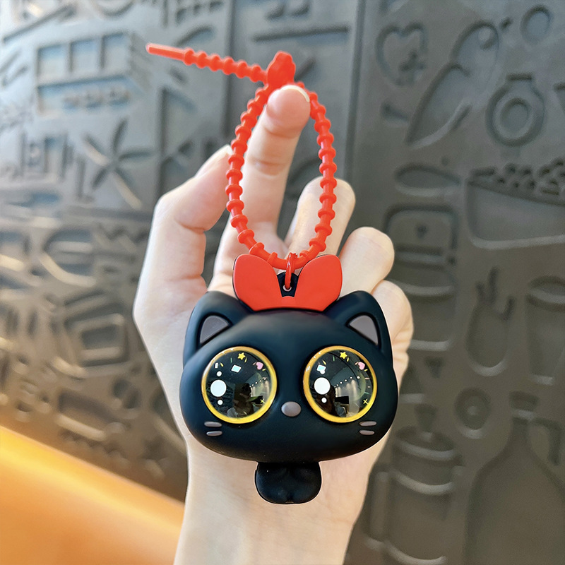 クリエイティブな減圧爆発猫ピンチキーホルダーかわいいバッグペンダント学生おもちゃ小さなギフトキーホルダー|undefined