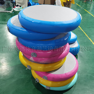 Cross-border inflatable yoga gymnastics mattress circular square meditation trampoline back flip assist Taekwondo wire drawing air cushion