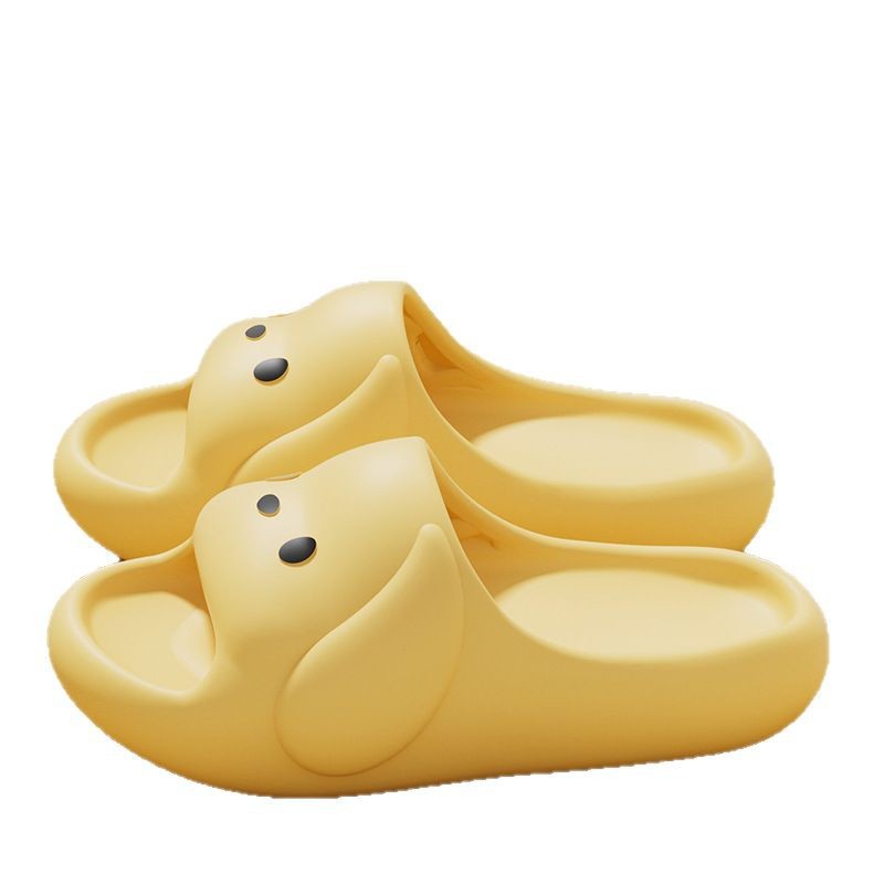 Pantuflas de cachorro de dibujos animados para mujer 2025 nuevo baño de casa de verano antideslizante plataforma de suela gruesa sensación de mierda pareja sandalias y zapatillas para hombre
