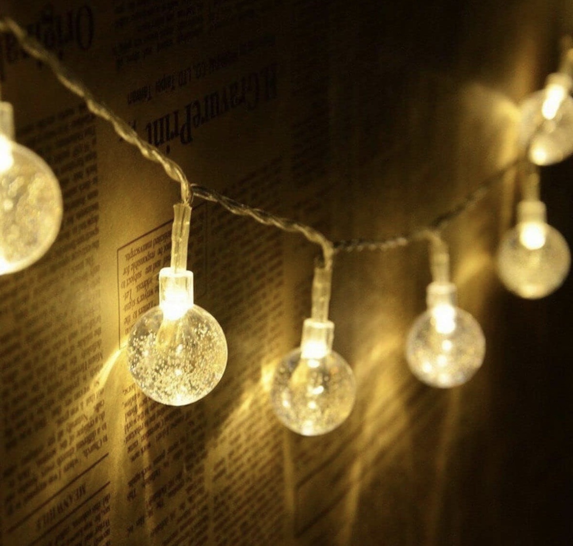 Venta al por mayor LED burbuja bola luz cadena festival boda decoración cadena luz solar gypsophila decoración de Navidad al aire libre