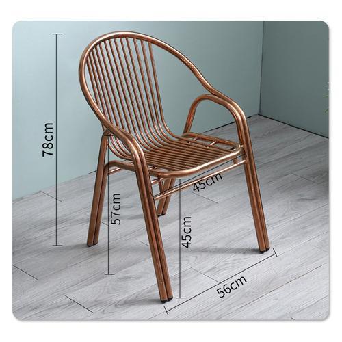 silla de acero inoxidable gruesa silla de respaldo casera reposabrazos individuales asiento de ocio asiento al aire libre silla de comedor taburete