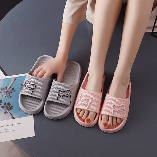  Summer Slippers Indoor Home Hospitality Non-slip Bathroom Bath Sandals Women Men Cartoon Home EVA