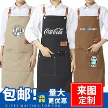 跨境严选防水帆布跨境现货供应围裙耐脏耐磨围裙工作服一件起印字