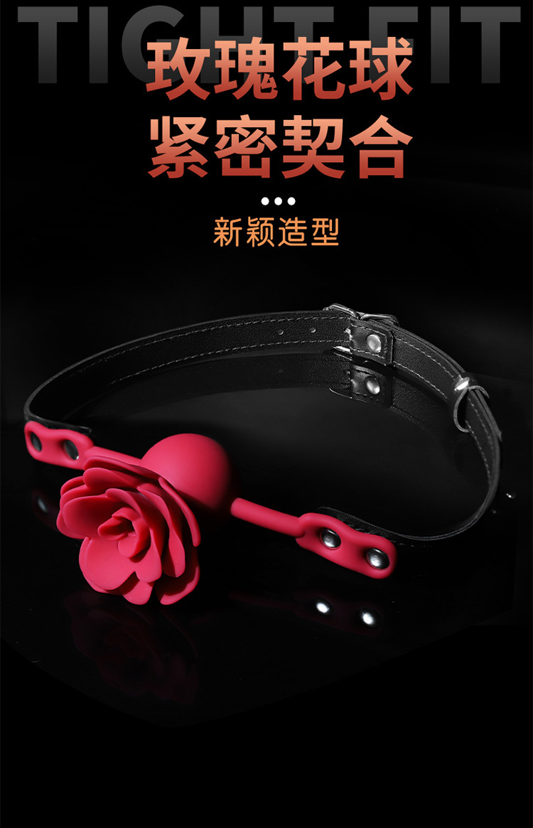 SM Mouth Ring with Neoprene Strap for Couples Bondage Play — detail image 2