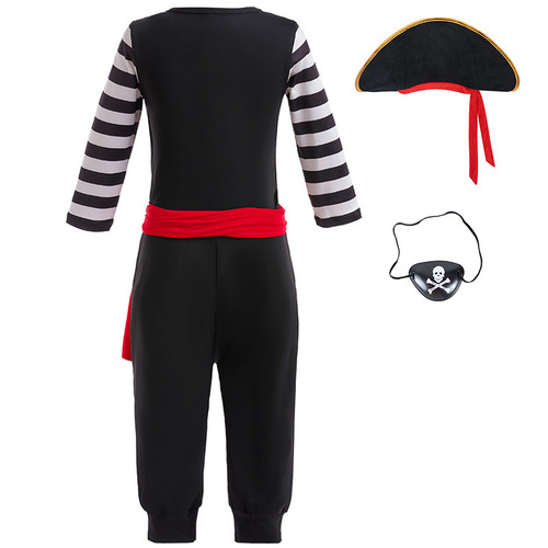 New European and American-style cosplay pirate captain kids' two-piece Halloween children's role-play costume set