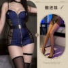 Picture color+black open crotch socks