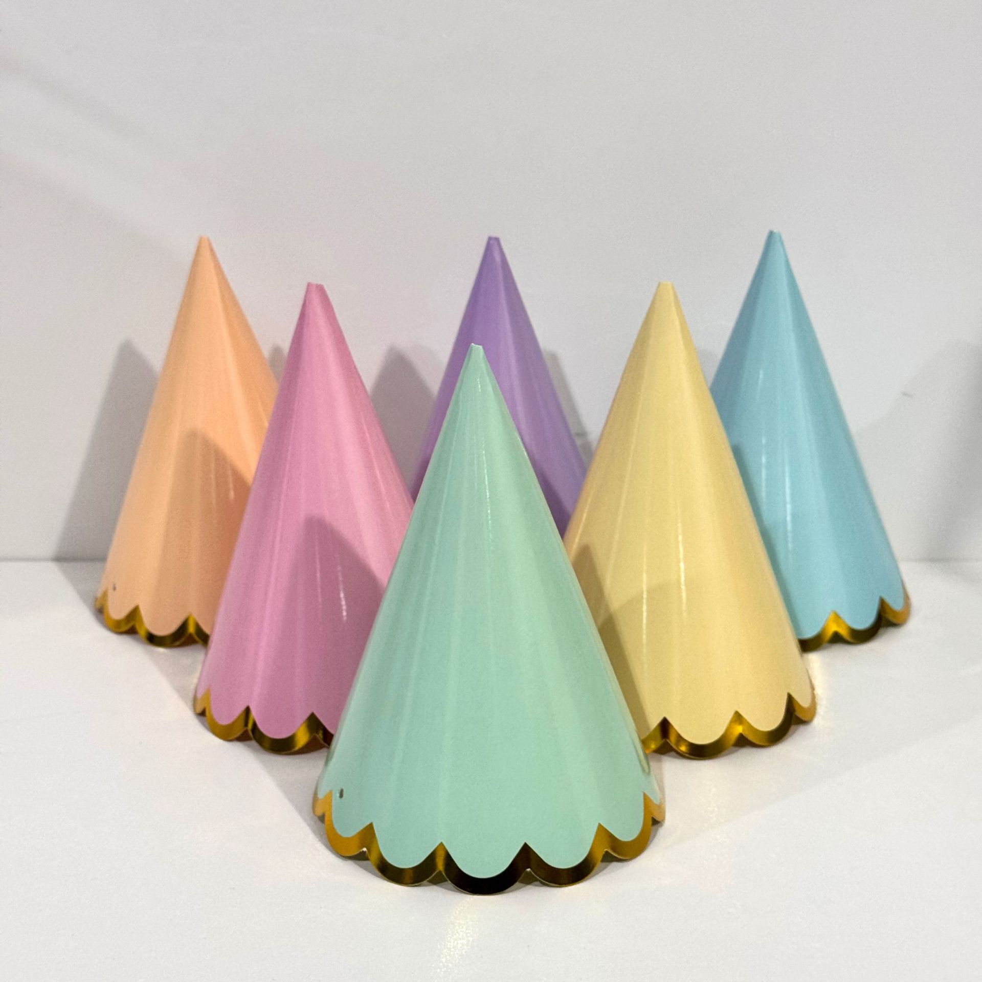 Cross-Border New Macaron Hot Stamping Birthday Lace Paper Hat Party Party Decoration Supplies Adult and Children Pointed Hat