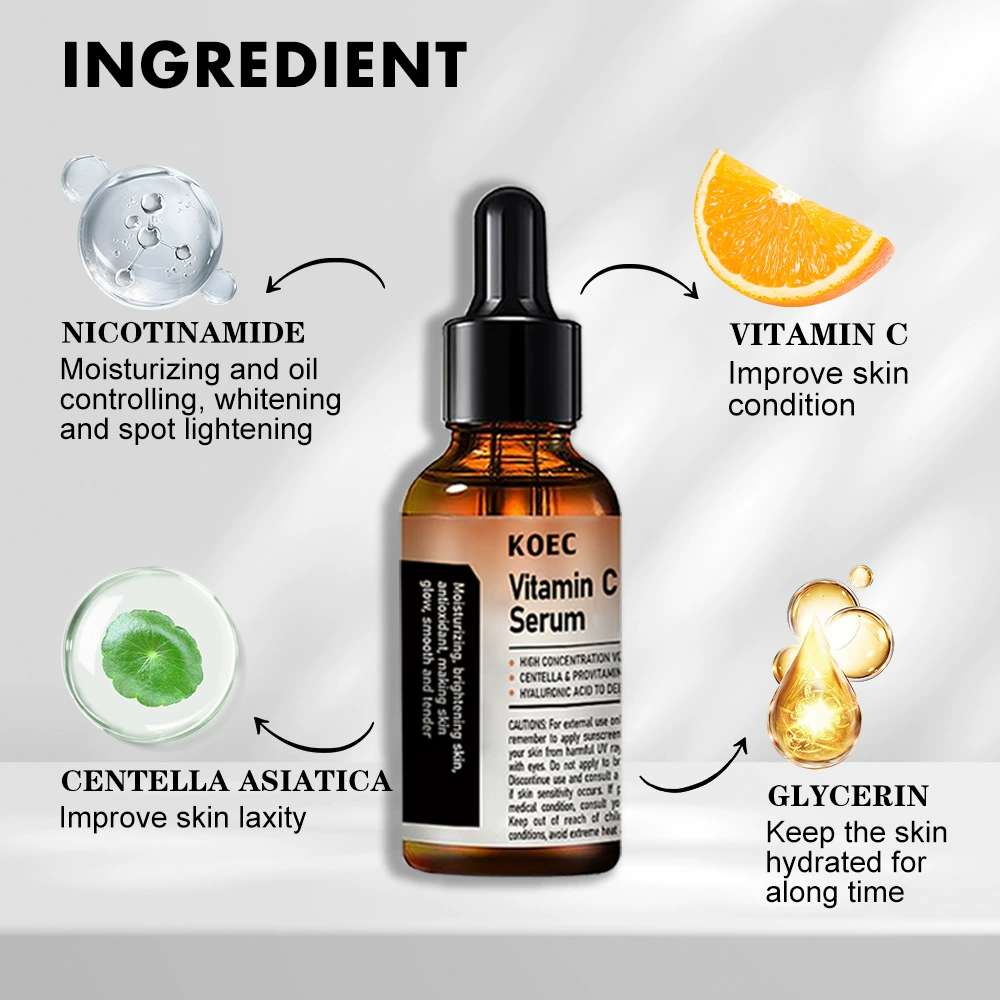 Face care set (KOEC) Vitamin C serum + Snail Mucin 92% moisturizing cream, repairing & hydrating