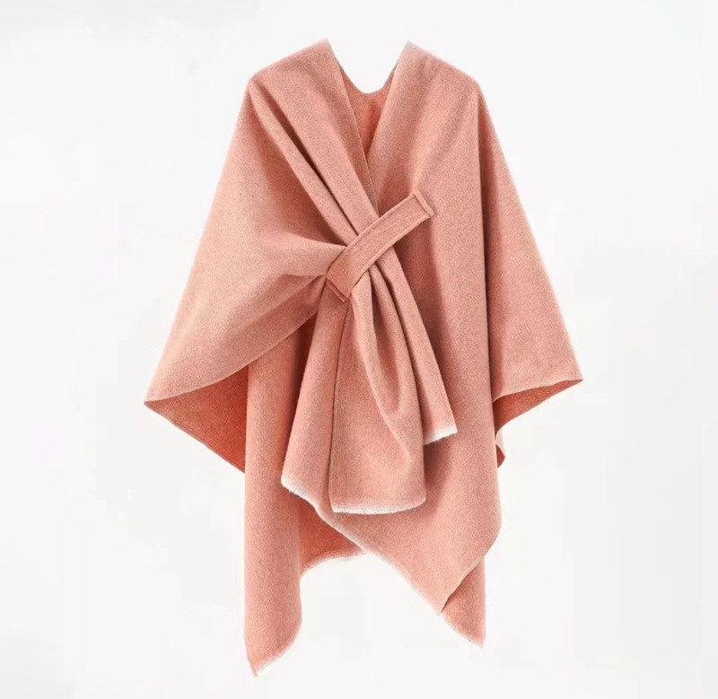 Capa de punto de imitación de cachemira de alta gama, estilo étnico, color sólido, a rayas, chal liso, capa decorativa