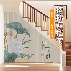 楼梯间三角楼梯下斜角遮挡帘异形装饰杂物间遮丑帘家用魔术贴门帘