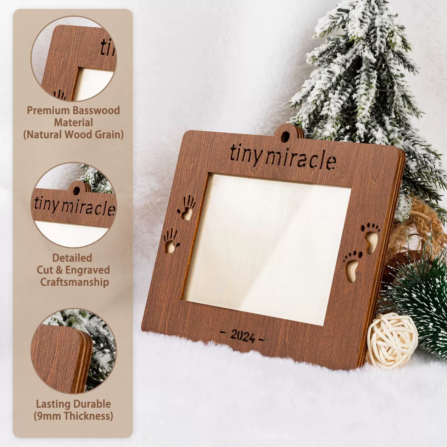 Деревянные фото рамка с веревкой висит Главная Baby Мемориал фото рамка Деревянные стены висит фото Мемориал рамка