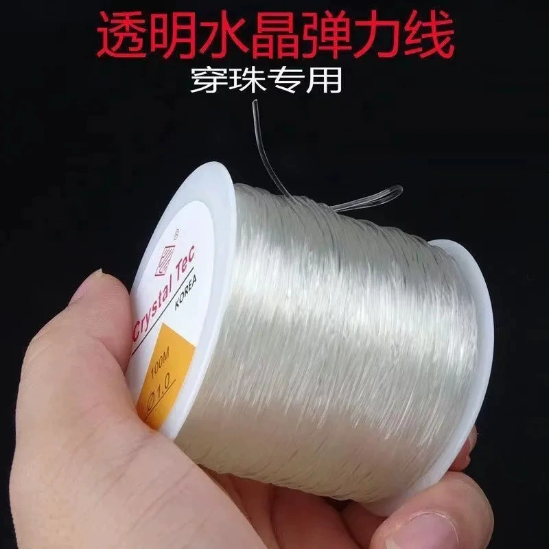 1.0m хрустальных бусин Будды, эластичный шнур, бисерная веревка, браслет, шнур, эластичный шнур, шнур для ожерелья, диаметр 1 мм