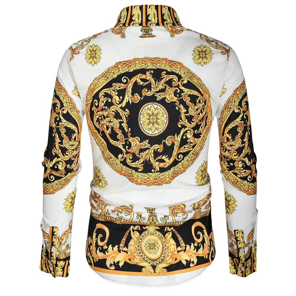 Abbigliamento da uomo Camicia a maniche lunghe Camicia con risvolto stampata digitale 3D moda giovanile_voghion.com