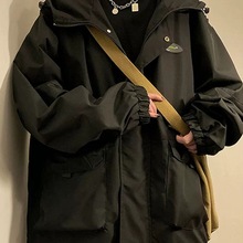 冲锋衣外套女复古设计感小众春季ulzzang港风美式学生工装潮