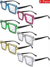 H 71627 Colorful Square Glasses ײɫװ���۾� �羳ŷ��