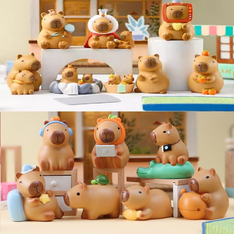 Pequeño frijoles Capybara dibujos animados hechos a mano del delfín de agua decoración de mesa caja ciega huevo girado regalo pequeño estudiante