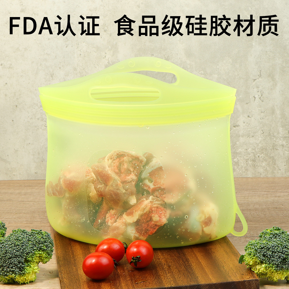 Food-grade silicone sealing bags, food storage bags, home-use self-sealing bags, silicone bags for freezer and refrigerator, foldable bags