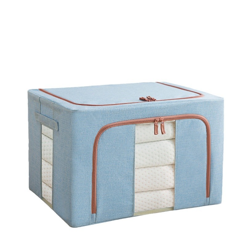 Caja de almacenamiento de ropa, caja de almacenamiento de ropa extra grande, cama de tela de Oxford, dormitorio de tela plegable, caja de almacenamiento de marco de acero