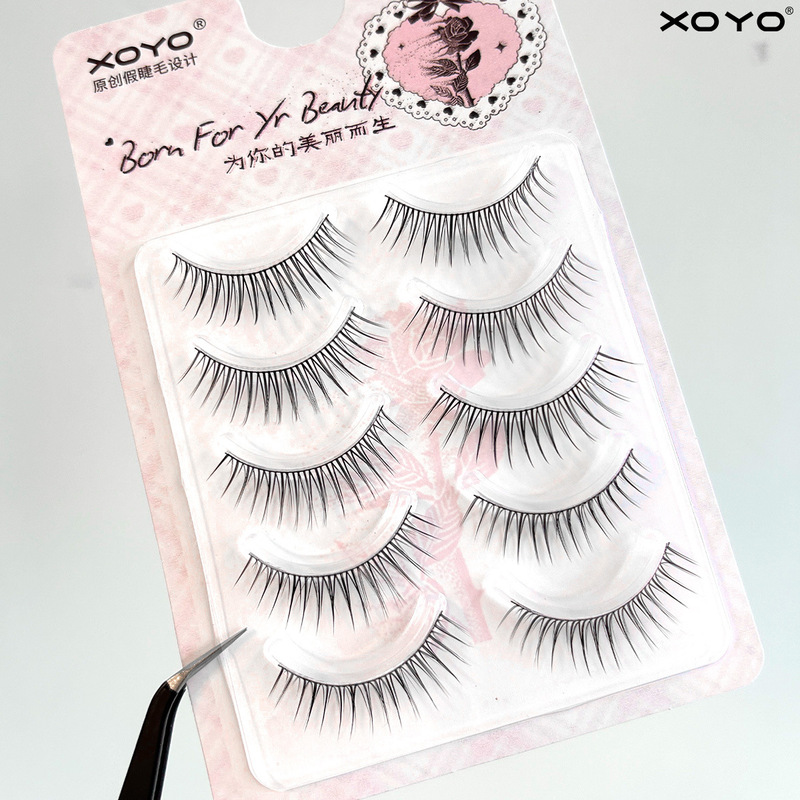 XOYO 韓国ガールズグループ ウェットまつげ～エアリーマツエク専門店同スタイル ワンピースつけまつげ 濃密細い黒幹|undefined
