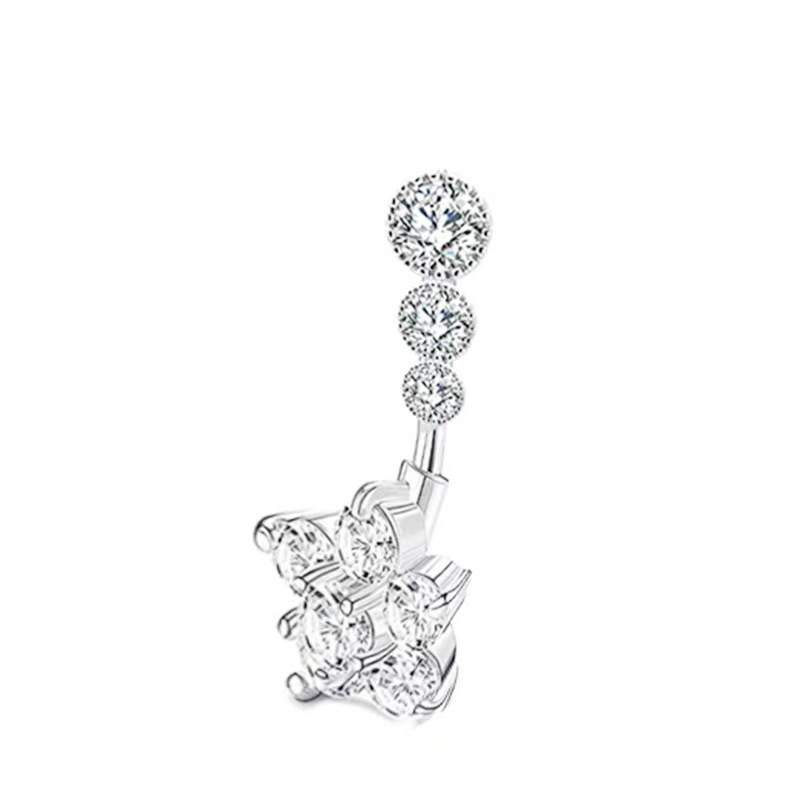 Silver pointed spike labret stud material detail