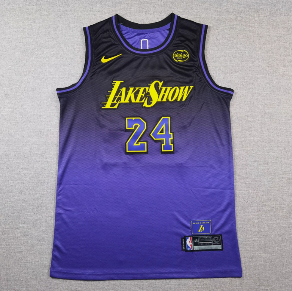 NBA вышитая баскетбольная майка No. 24 Kobe Мамба змея рисунок Kobe спереди No. 8 No. 24 Lakers Kobe Jersey