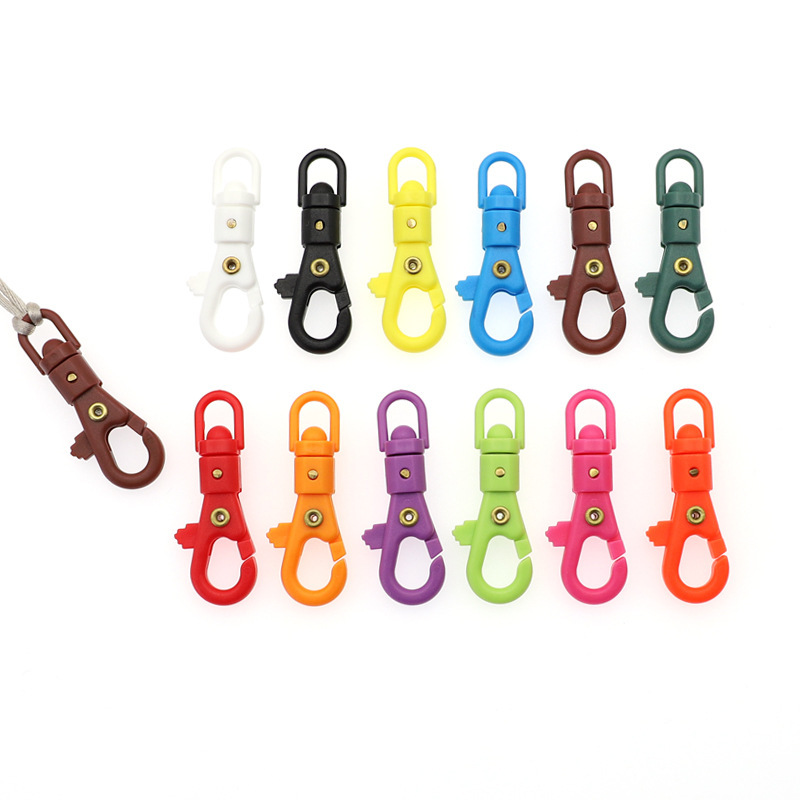 Hot Selling Colorfulful Plastic 360-Degree Rotating Hook Buckle Key Chain Luggage Hook Hook Buckle Spring Backpack Buckle