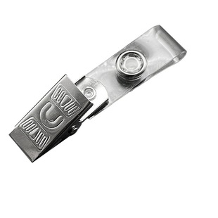 Factory Direct supply stainless steel pattern clip PVC lanyard metal badge holder certificate factory license holder wholesale