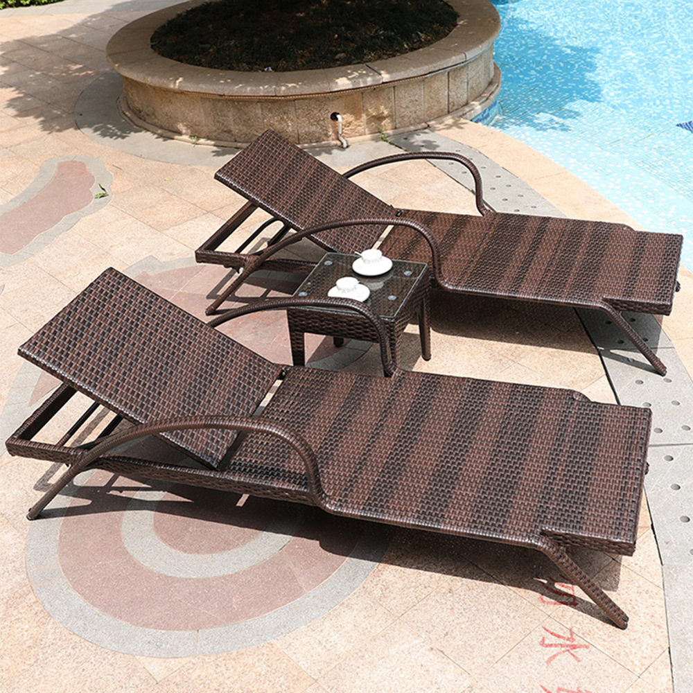 Outdoor lounge chairs, villa courtyard, swimming pool, beach chairs, waterproof, sunproof, open-air terrace, balcony, leisure, wicker bed