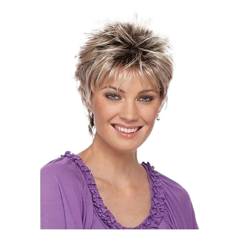 Fábrica directa de comercio exterior peluca Pelo Rizado corto Pelo Rizado exfoliado suave peluca europea y americana señoras Pelo Corto un pelo corto un pelo