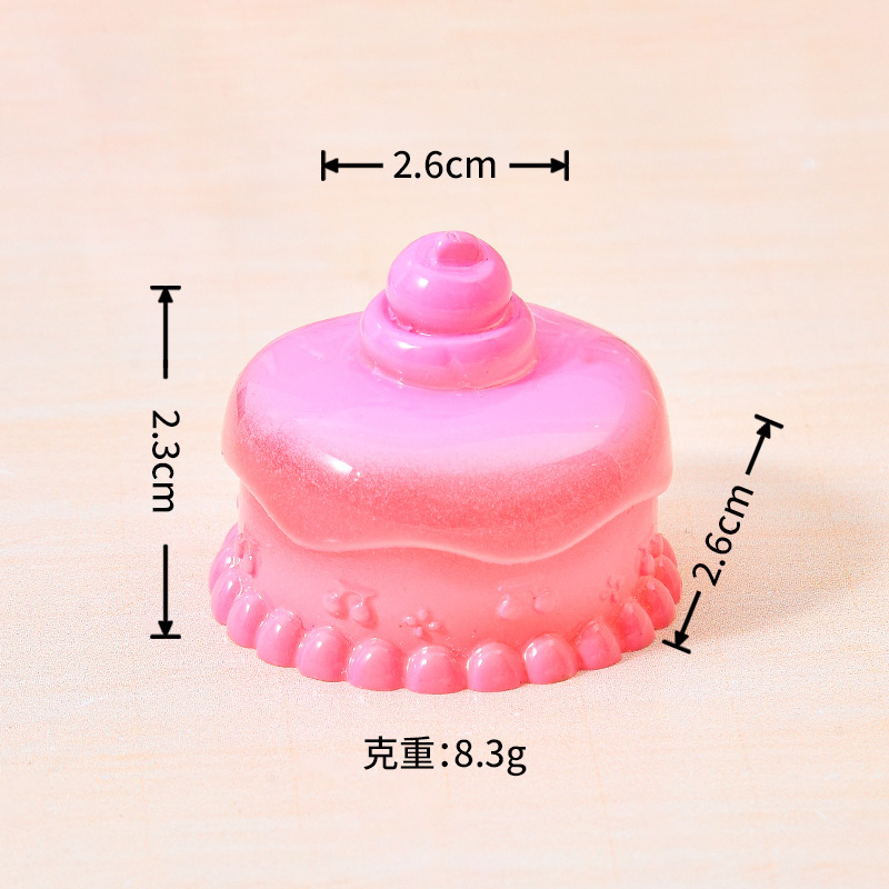 跨境透明夜光蛋糕 草莓蛋糕娃屋车载桌面树脂摆件手工diy装饰品|undefined