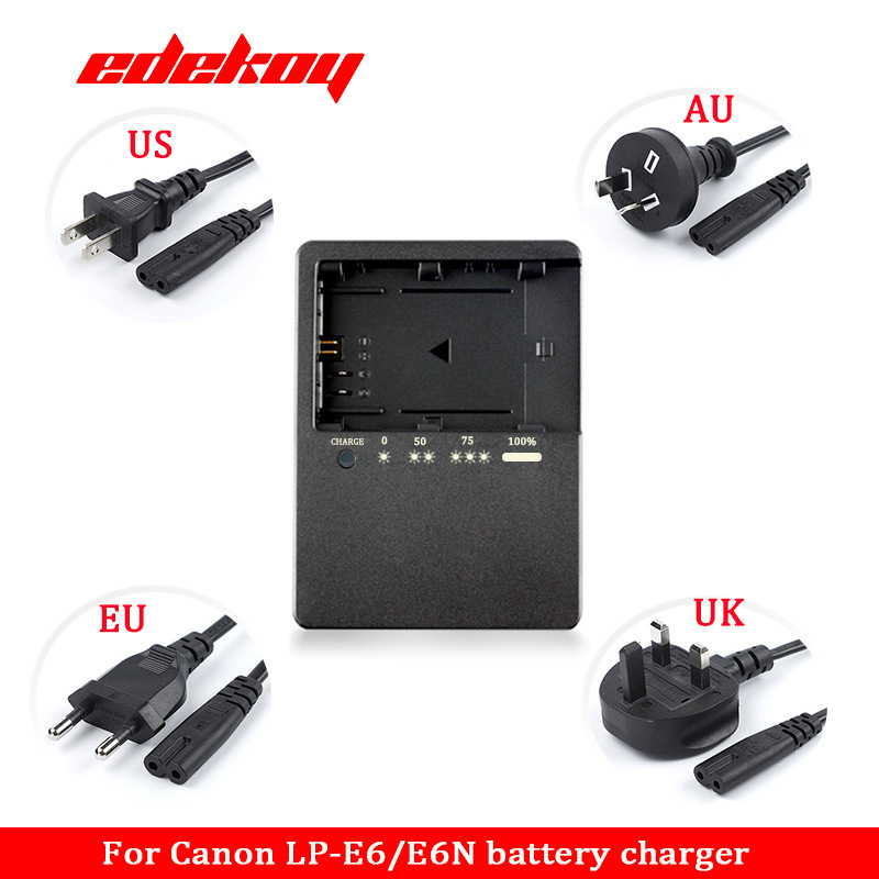 LC-E6E suitable for Canon LP-E6 E6N battery 5D2 5D3 70D 80D digital camera charger LC-E6E suitable for Canon LP-E6 E6N battery 5D2 5D3 70D 80D digital camera charger