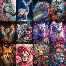 外贸跨境5d动物风景满钻diy钻石绣满钻魔方圆钻工艺装饰画钻石画