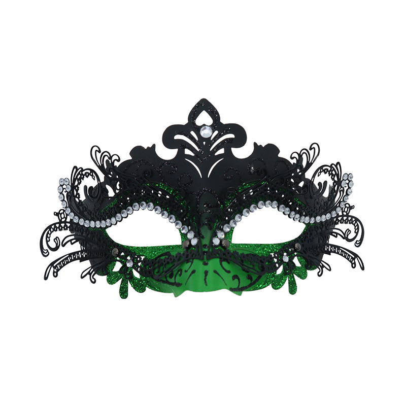 Máscaras de media cara pintadas con diseño de cola de fénix con incrustaciones de diamantes de Amazon Iron Art para hombres y mujeres, máscaras de disfraces para fiestas de Halloween.