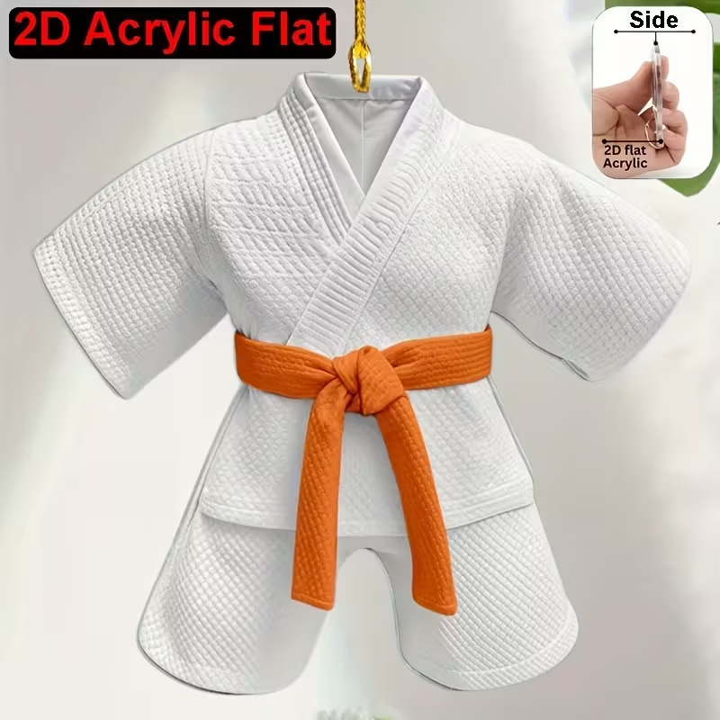 Cross-Border New 2D Taekwondo Judo Clothing Flat 2D Acrylic Pendant Suitable for Car Rearview Mirror Pendant