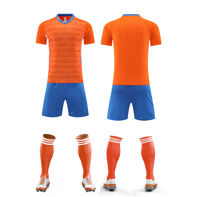 Trajes de fútbol de placas claras, trajes de entrenamiento para niños, equipos de impresión de mangas cortas, secado rápido y transpirable