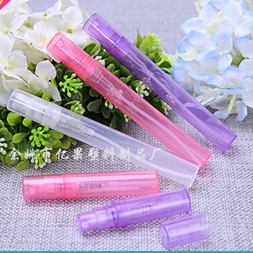 玻璃香水瓶 10ML透明小样空瓶圆形喷雾滚珠螺口塑料盖透明分装瓶