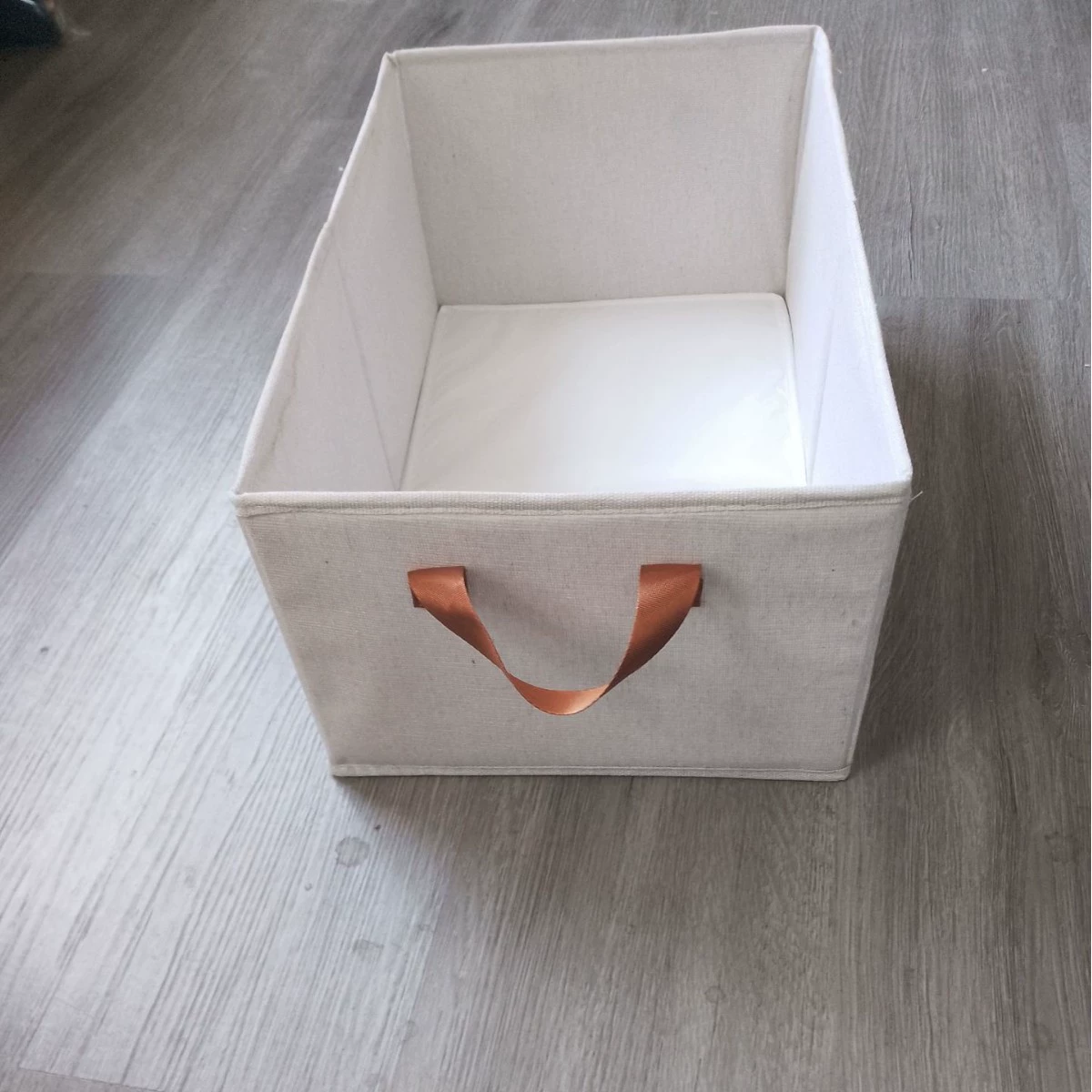 Foldable Storage Box (YOUNA) Cotton-Linen Organizer, Clear Window, Multiple Sizes