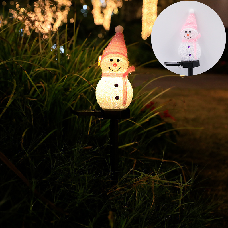新しい太陽エネルギーledフロアライトクリスマス装飾雪人灯屋外花園庭園景観芝生フロアライト|undefined