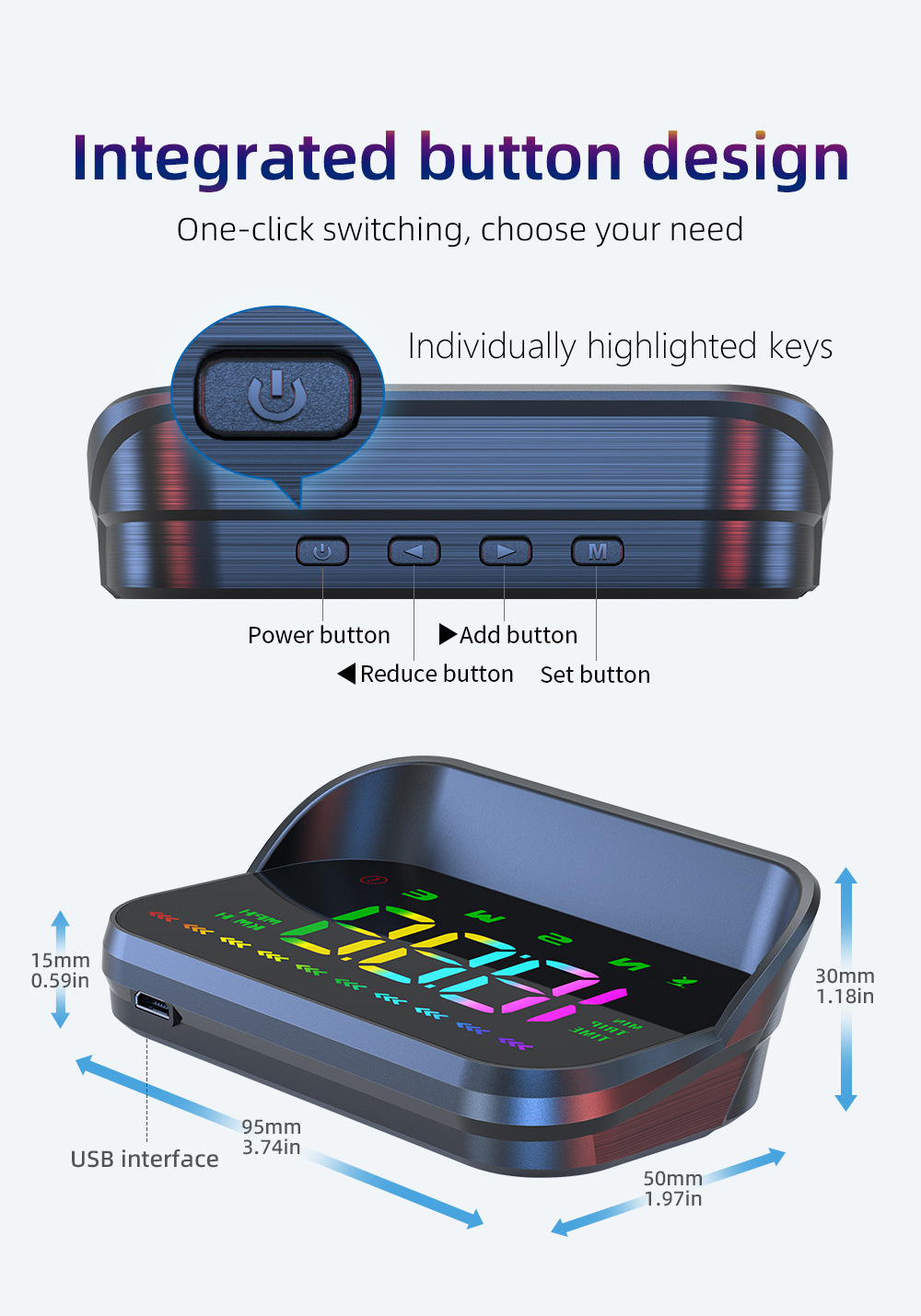 Car HUD Head-Up Display Beidou GPS Multifunctional Reflective Display Device M23 Car Head-Up Display