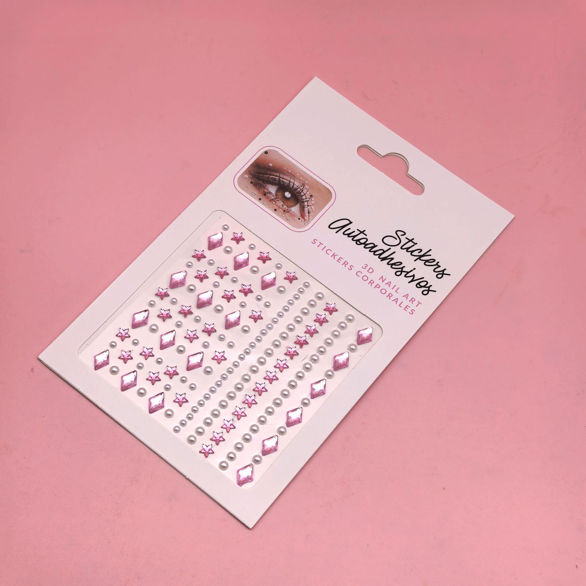 Pegatinas para maquillaje de ojos, pegatinas de diamantes de imitación para ojos, decoración facial, accesorios de maquillaje de perlas para diario, pegatinas de diamantes de imitación para escenario infantil, venta al por mayor en stock.