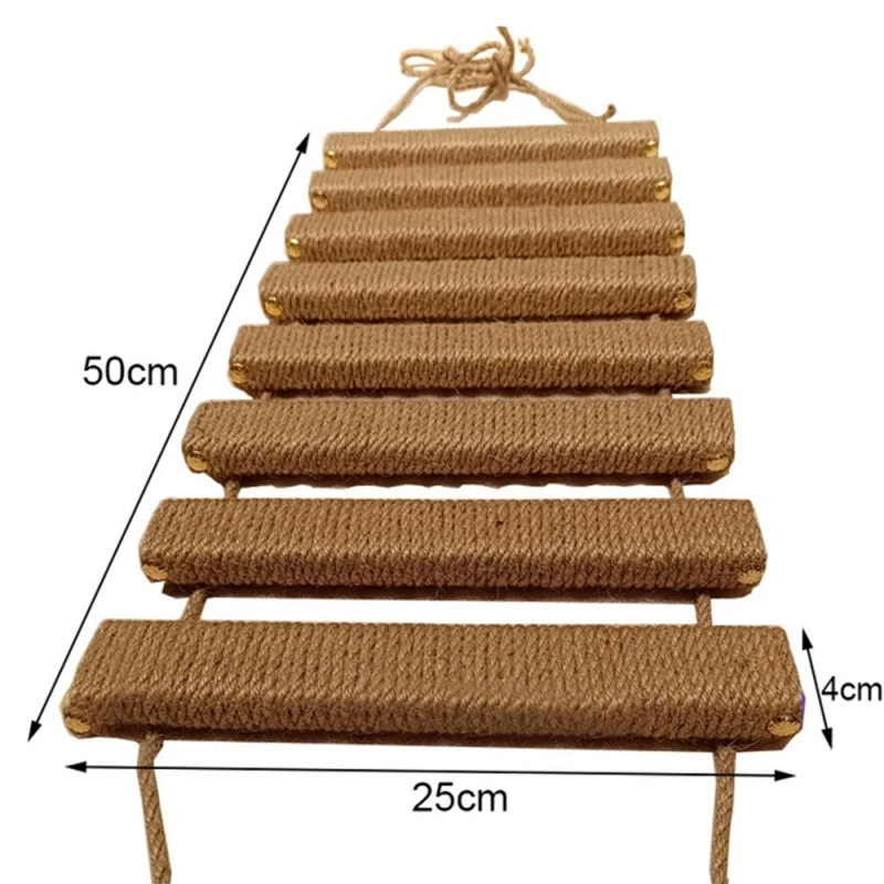 Wall-mounted Cat Climbing Frame, Sisal Hammock & Stairs, Modular Multi-Level Playset