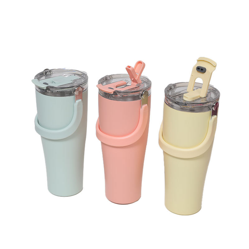 Amazon 40 Taza de agua de acero inoxidable roja Taza de oficina al aire libre Taza de aislamiento de calor de mujer Taza de acero inoxidable