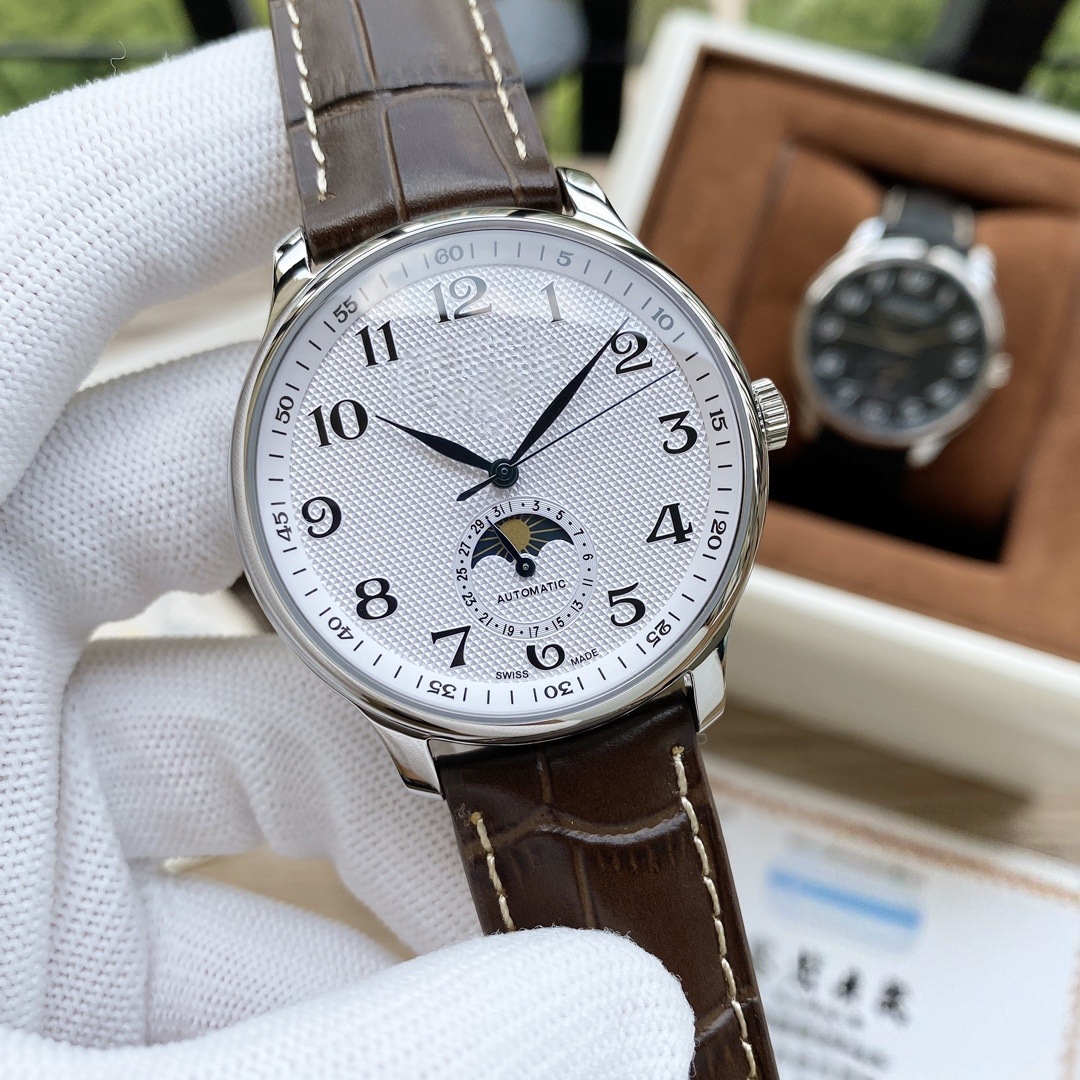 Langjia Master Series Four-Hand Moon Phase Automatic Mechanical Men's Watch Business Waterproof Wristwatch Wholesale Large Dial